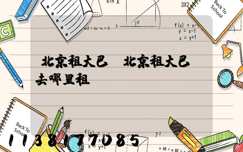 北京租大巴(北京租大巴車去哪里租)