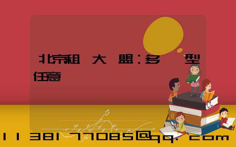 北京租車大聯盟：多樣車型任意選擇