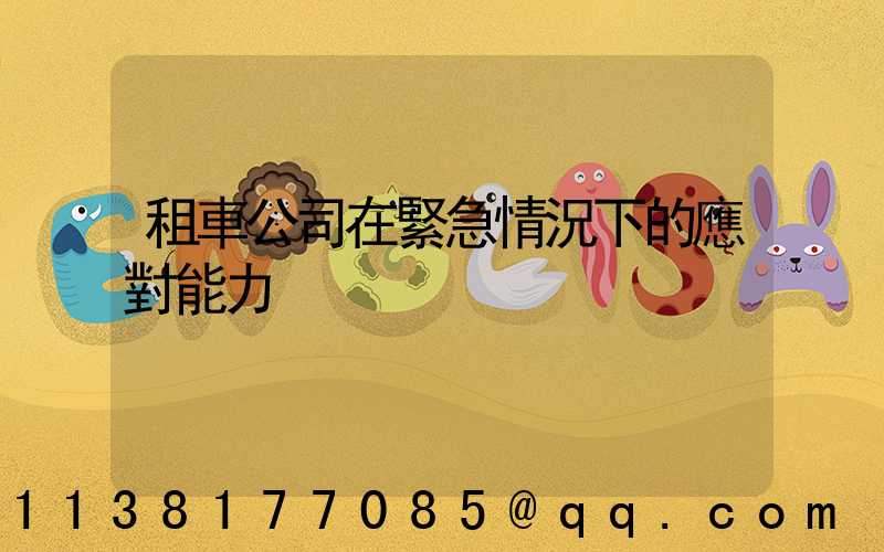 租車公司在緊急情況下的應對能力